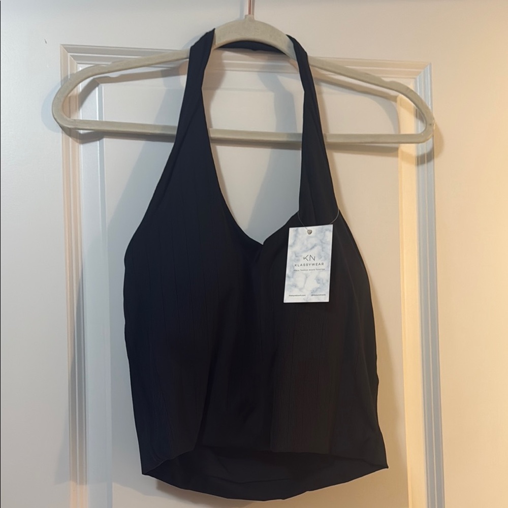 KlassyWear Black Halter Top